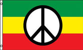 Wholesale RASTA PEACE SIGN 3' x 5' FLAG (Sold by the piece)